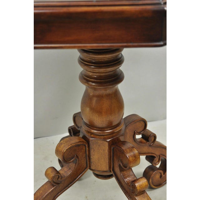 Mid 20th Century Contemporary Italian Mediterranean Style Marquetry Inlay Pedestal Side Table For Sale - Image 9 of 12