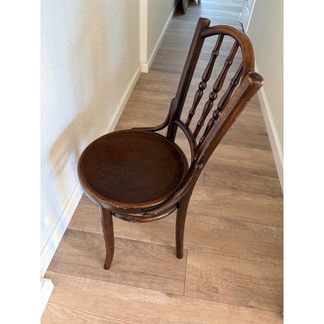 Cabin Vintage 1920s Thonet Parisian Cafe Wood Chair For Sale - Image 3 of 12