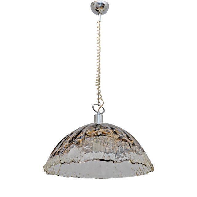 Mid-Century Modern Italian Murano Glass Pendant attributed to AV Mazzega, 1970s For Sale