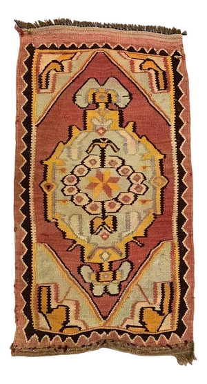 Small Vintage Turkish Wool Kilim Rug