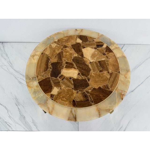 Metal Mid Century Onyx Coffee Table by Arturo Pani, Muller's of Mexico, 1960's For Sale - Image 7 of 11
