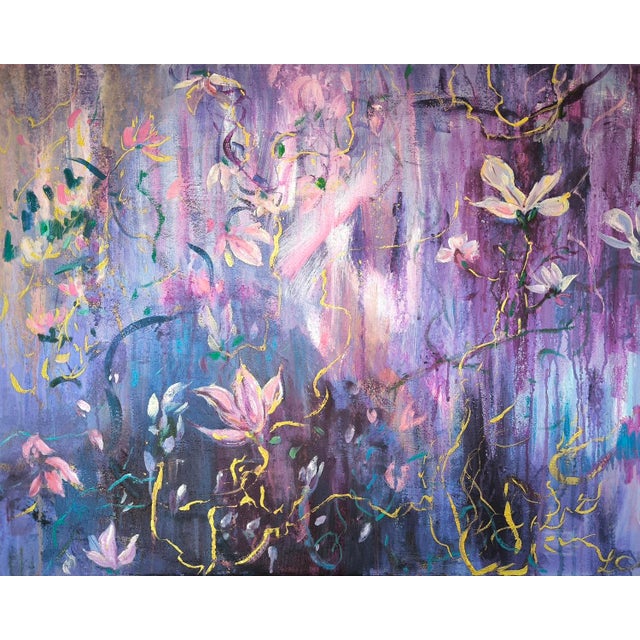 Linda Clerget, Le Gardien, Acrylic-Ink-Texture Mediums on Canvas For Sale - Image 6 of 6