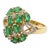 Natural 18k Gold Emerald Halo Ring With 0.21ct Diamonds, New For Sale
