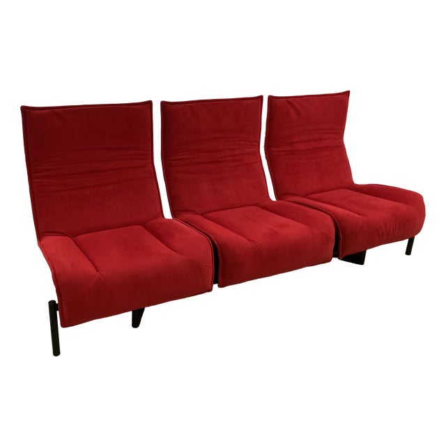 Model 125 Veranda 3-Seater Sofa by Vico Magistretti for Cassina, 1980s For Sale