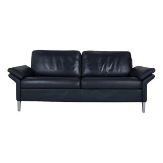 Model 3300 3-Seater Sofa in Black Leather from Rolf Benz For Sale
