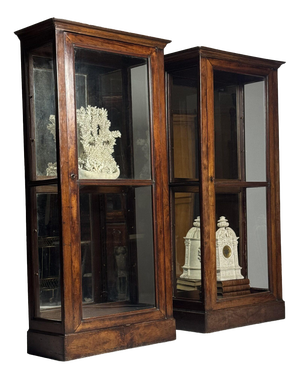 Mahogany Display Cabinets, 19th Century, Set of 2