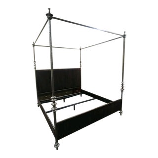 Henredon Furniture 1945 Collection Lafayette King Metal Canopy Bedframe For Sale