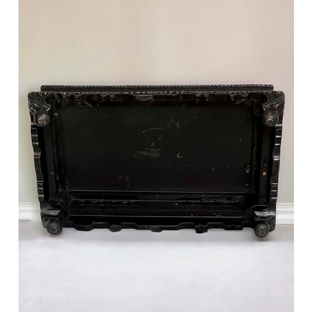 Chinese Black Lacquered Display Stand, Hardwood, Hand Carved, Rectangular, Early 20th C. For Sale - Image 17 of 18