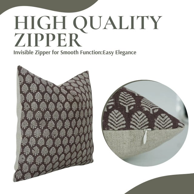 Not Yet Made - Made To Order Block Print Handmade Pillow Cover 18x18 Inch Sangmarmar Jaal For Sale - Image 5 of 7