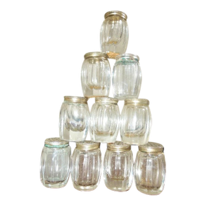 1980s Set of 10 French Sterling & Crystal D. F. Sanders Mini Salt Shakers