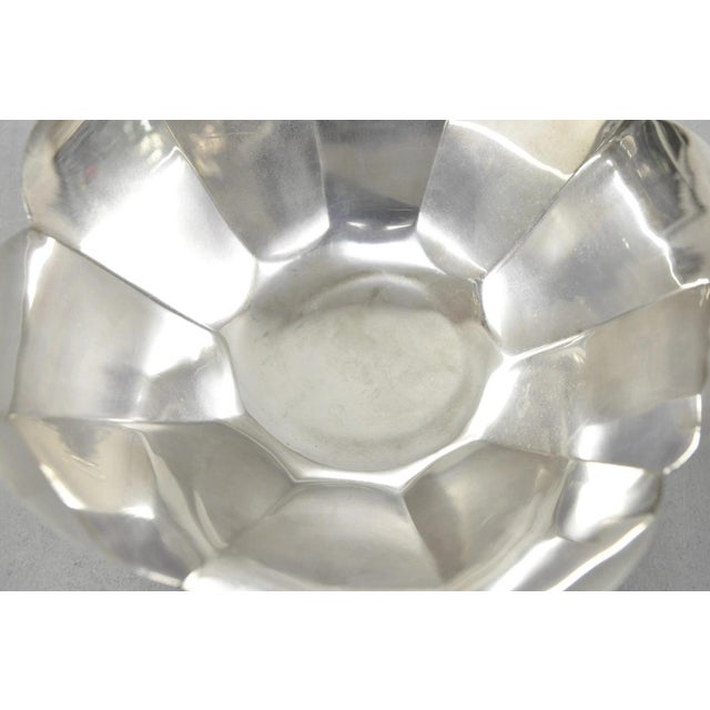 Vintage Mid Century Modern Silver Plated Lotus Flower Petal Decorative Bowl For Sale - Image 9 of 16