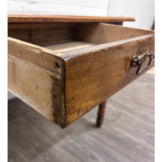 Antique Late 19th Century Oak Writing Table Work Table For Sale In Kansas City - Image 6 of 10