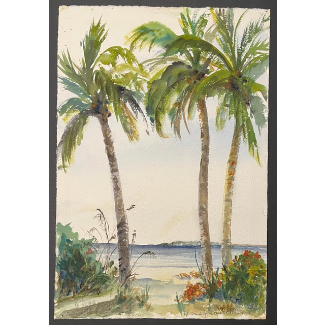 1980s 1983 Ken Turney Sanibel Sailed Florida Watercolor For Sale - Image 5 of 5
