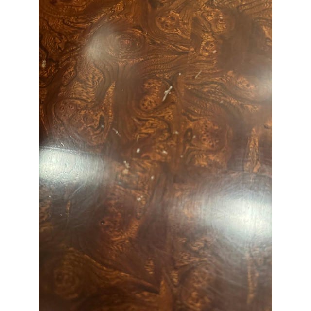 1960s 1960s Chippendale Walnut Burl Console Table With Banded Top For Sale - Image 5 of 10