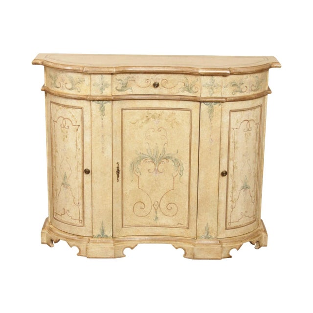 Italian Venetian Hand Painted Serpentine Front Console For Sale - Image 13 of 13