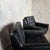 1930s Art Deco Black Leather Club Armchairs, 1930s, Set of 2 For Sale - Image 5 of 9