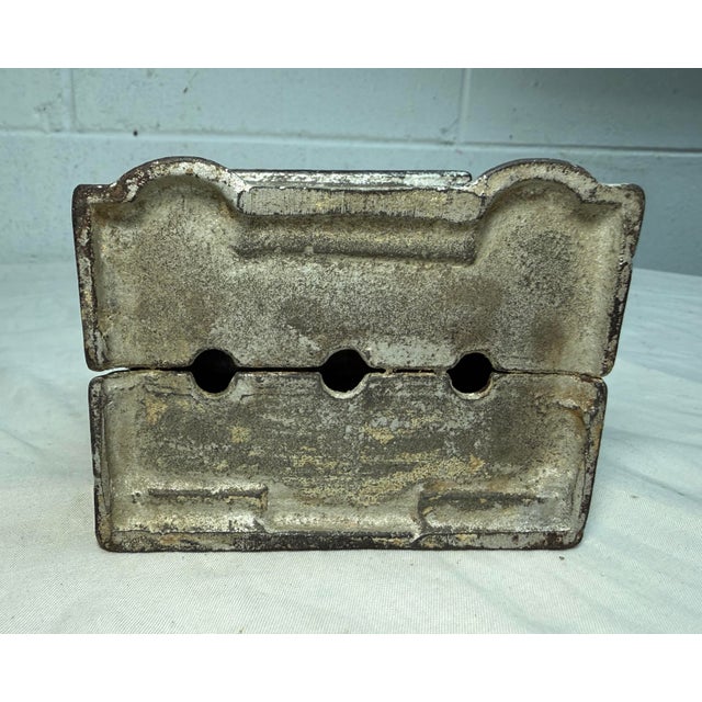 Gold Antique 1910 Ac Williams Cast Iron Double Door Savings Bank Building Still Bank For Sale - Image 8 of 8
