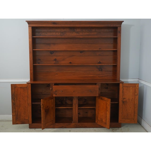 Traditional 1980s Dr Dimes 2 Piece Bench Made Step Back Cupboard For Sale - Image 3 of 18