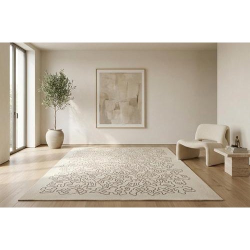 Gray French Hand-Tufted Vermont Wool Rug, 1970s For Sale - Image 8 of 9