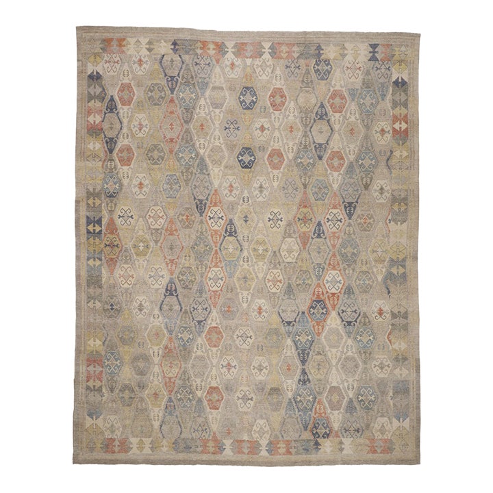 Contemporary Indian Oushak Rug, 11'07 X 14'09 | Chairish