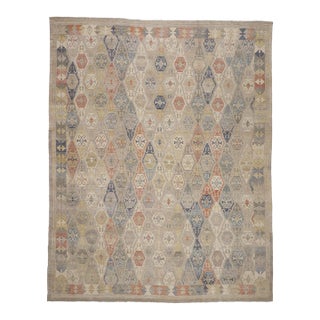 Contemporary Indian Oushak Rug, 11'07 X 14'09 For Sale
