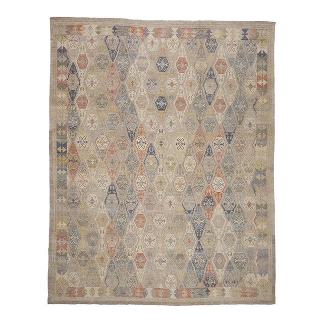 Contemporary Indian Oushak Rug, 11'07 X 14'09 For Sale