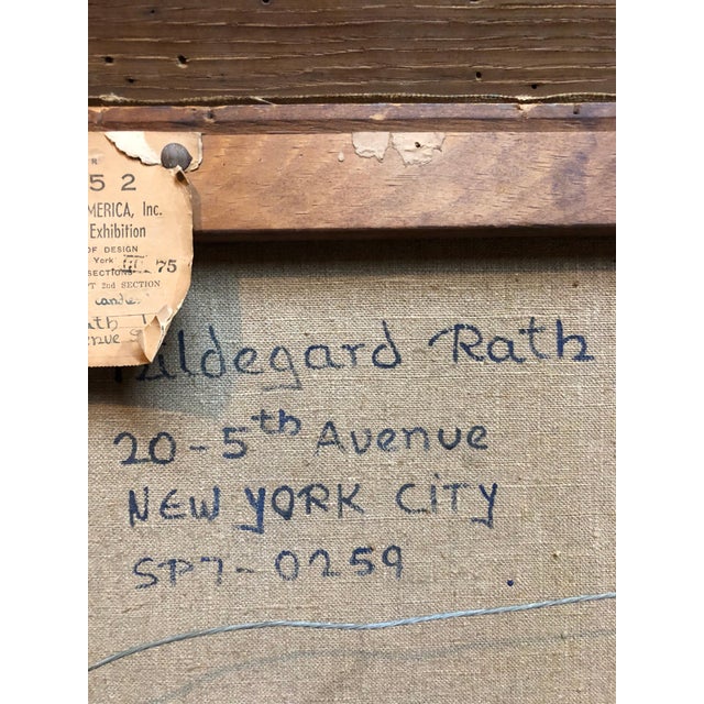 Hildegard Rath, 1950's Expressionist Judaica Painting "I Lit All My Candles" Hanukkah Menorah, 1952 For Sale In Miami - Image 6 of 7