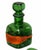Mid-Century Modern Vintage Green Glass Decanter W/Embossed Leather Horse Motif Western 1950s-1970s For Sale - Image 3 of 5
