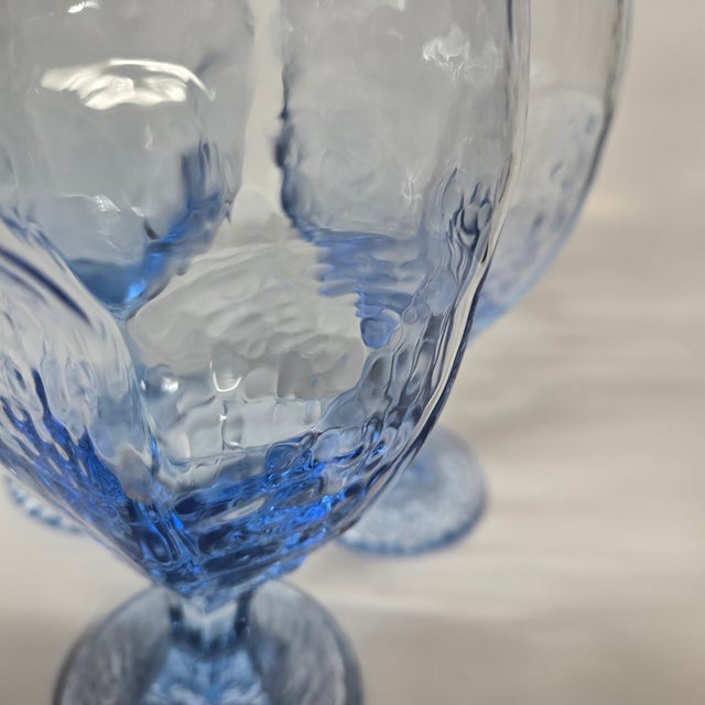 Vintage Periwinkle Ice Goblets- Set of Four For Sale - Image 11 of 18