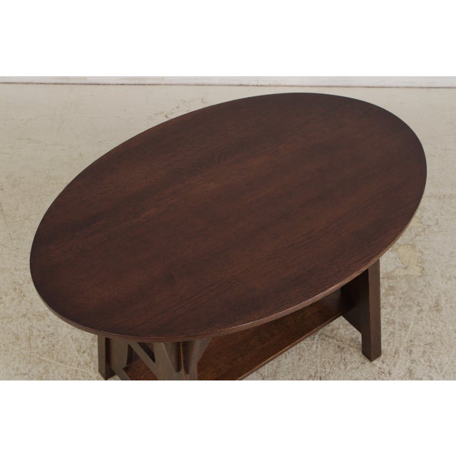2000 - 2009 Stickley Mission Oak Oval Table For Sale - Image 5 of 15