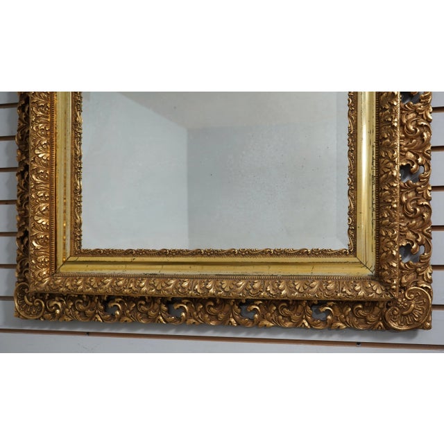 Late 19th Century Ornate Rectangular Gold Framed Mirror For Sale - Image 5 of 10