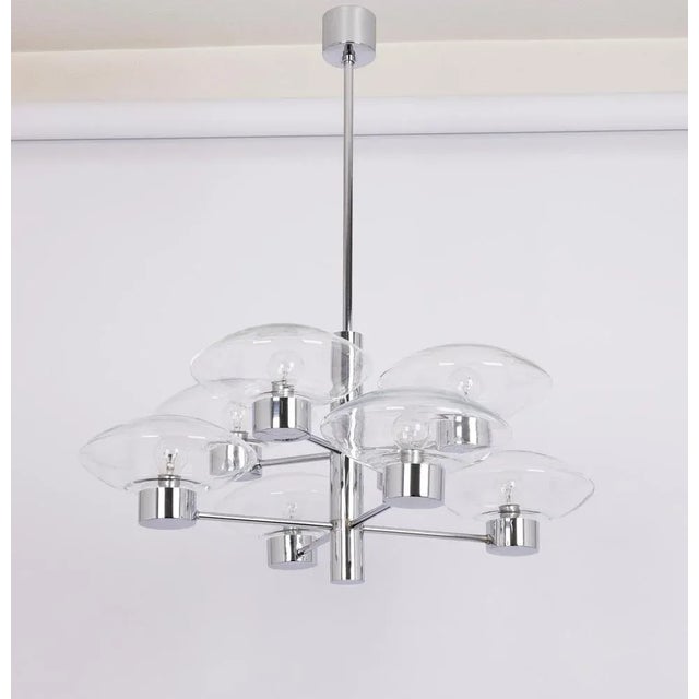 Metal Mid-Century Orbital Pendant Lamp attributed to Kaiser Idell / Kaiser Leuchten, Germany, 1970s For Sale - Image 7 of 13