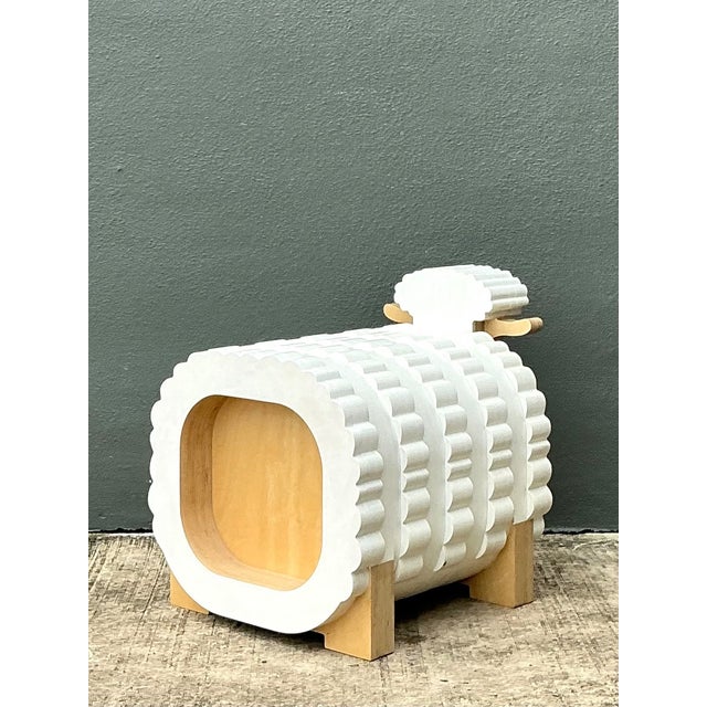 Vintage Sculptural Wood Sheep Low Stool For Sale - Image 13 of 13