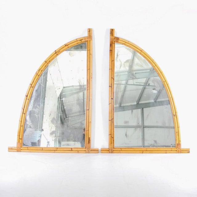 1970s Sails Mirror in Rattan, 1970s For Sale - Image 5 of 6