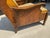 Mid-Century Solid Wood and Fabric Wing Back Leisure Lounge Chair with Scroll Arms For Sale - Image 10 of 11