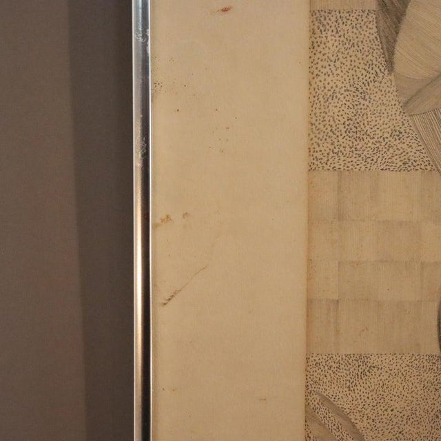 Paper 1970s Abstract Impressionist Mixed Media Drawing by Lynough, Framed, C1975 For Sale - Image 7 of 9