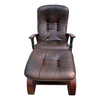 MCM Westnofa Scandinavian "The Panter" Lounge Chair & Ottoman Made in Norway & Designed by the Legendary Arnt Lande. For Sale