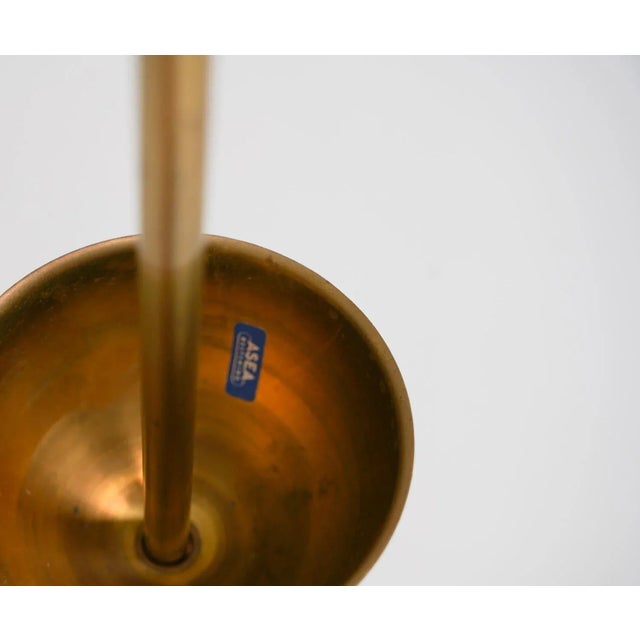 Metal Large Modern Scandinavian Glass Pendants attributed to Asea, 1940s, Set of 2 For Sale - Image 7 of 8