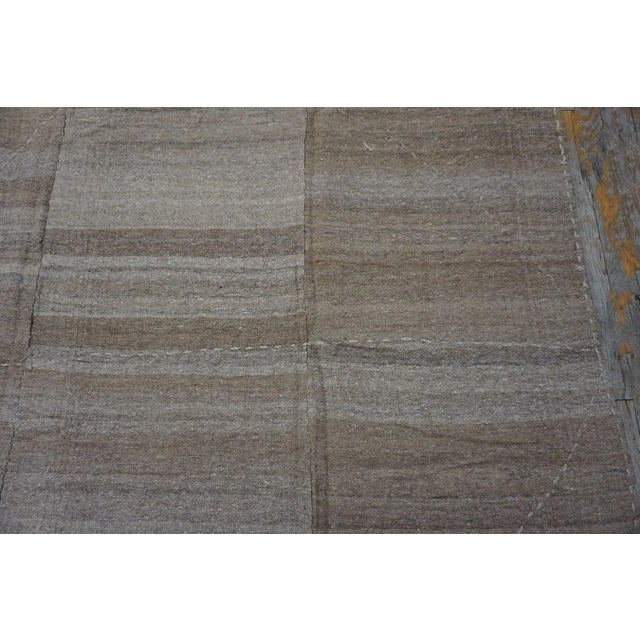 Textile 1920s Cream Ivory Stripe Antique Kilim Nw Persian Rug Flatweave 5'10" X 10'10" Wool Carpet For Sale - Image 7 of 10