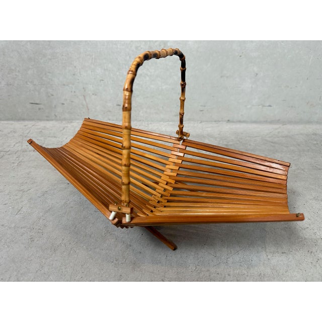 Vintage Foldable Fruit Bowl in Bamboo, 1970s For Sale - Image 9 of 9