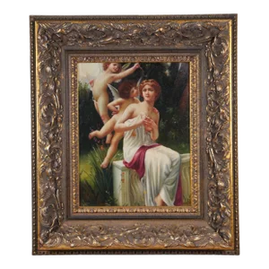 French Neoclassical Les Avances l'Amour Oil Painting After Guillaume Seignac 29"