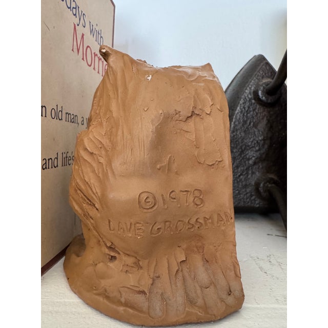 1970s David Grossman Pair Owl Bookends 1978 Vintage Sculptural Resin For Sale - Image 5 of 7
