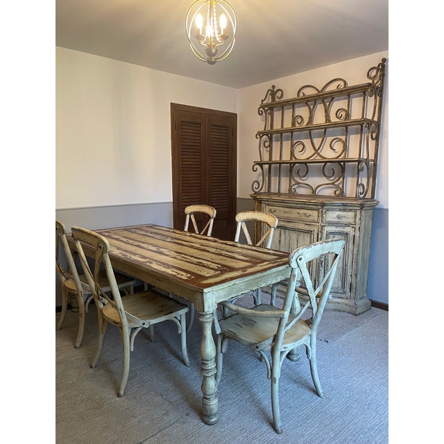 The dining table with six chairs is part of the Hooker Furniture Wakefield collection. French country/farmhouse/shabby...