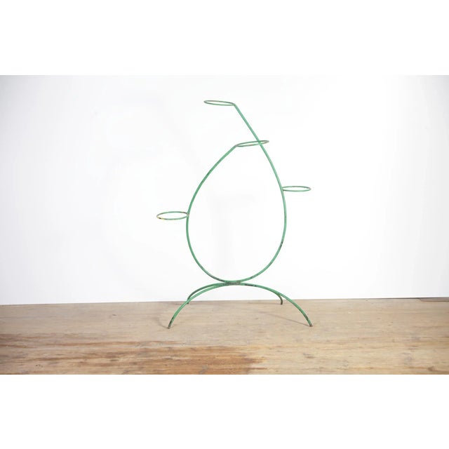 Mid-Century Green Steel Bar Flower Stand, 1960s For Sale - Image 11 of 11