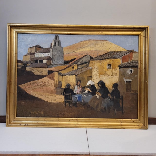 José María García Fernández, Pueblo Castellano, 1980s, Oil Painting on Canvas, Framed For Sale - Image 3 of 18