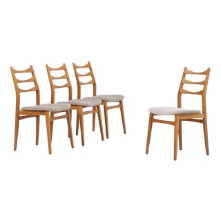 Vintage Wooden Chairs, 1960s, Set of 4 For Sale