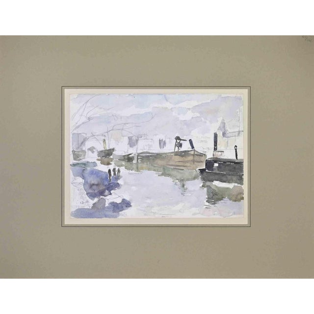 Modern Eliane Diverly, Landscape, Watercolor & Pencil, Early 20th Century For Sale - Image 3 of 3