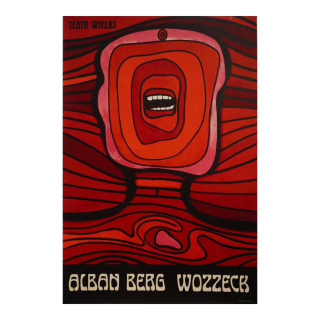 1964 Vintage Polish Opera Poster, Alban Berg's Wozzeck at Teatr Wielki - Lenica For Sale