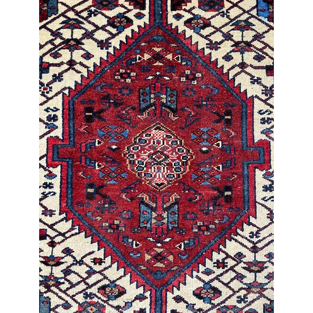 Vintage Persian Zanjan Rug 4'2" X 6'10" For Sale In Washington DC - Image 6 of 6