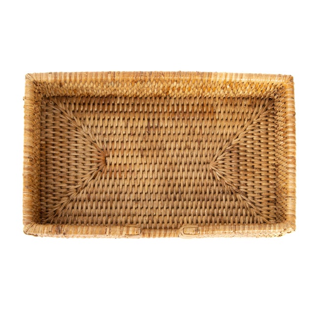 Artifacts Rattan Guest Towel/Napkin Holder With Cutout Honey Brown